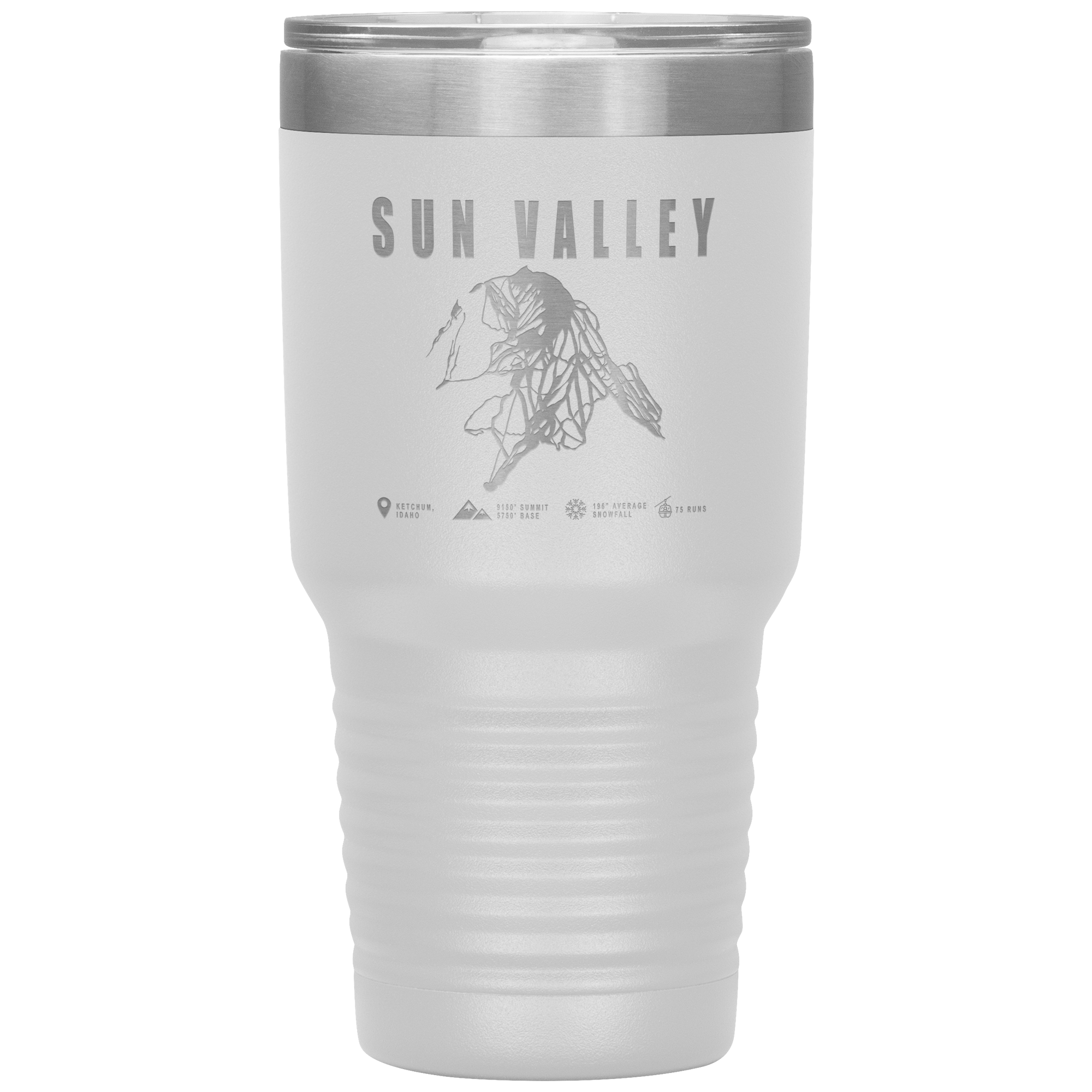Sun Valley Idaho Ski Trail Map 30oz Tumbler - Powderaddicts