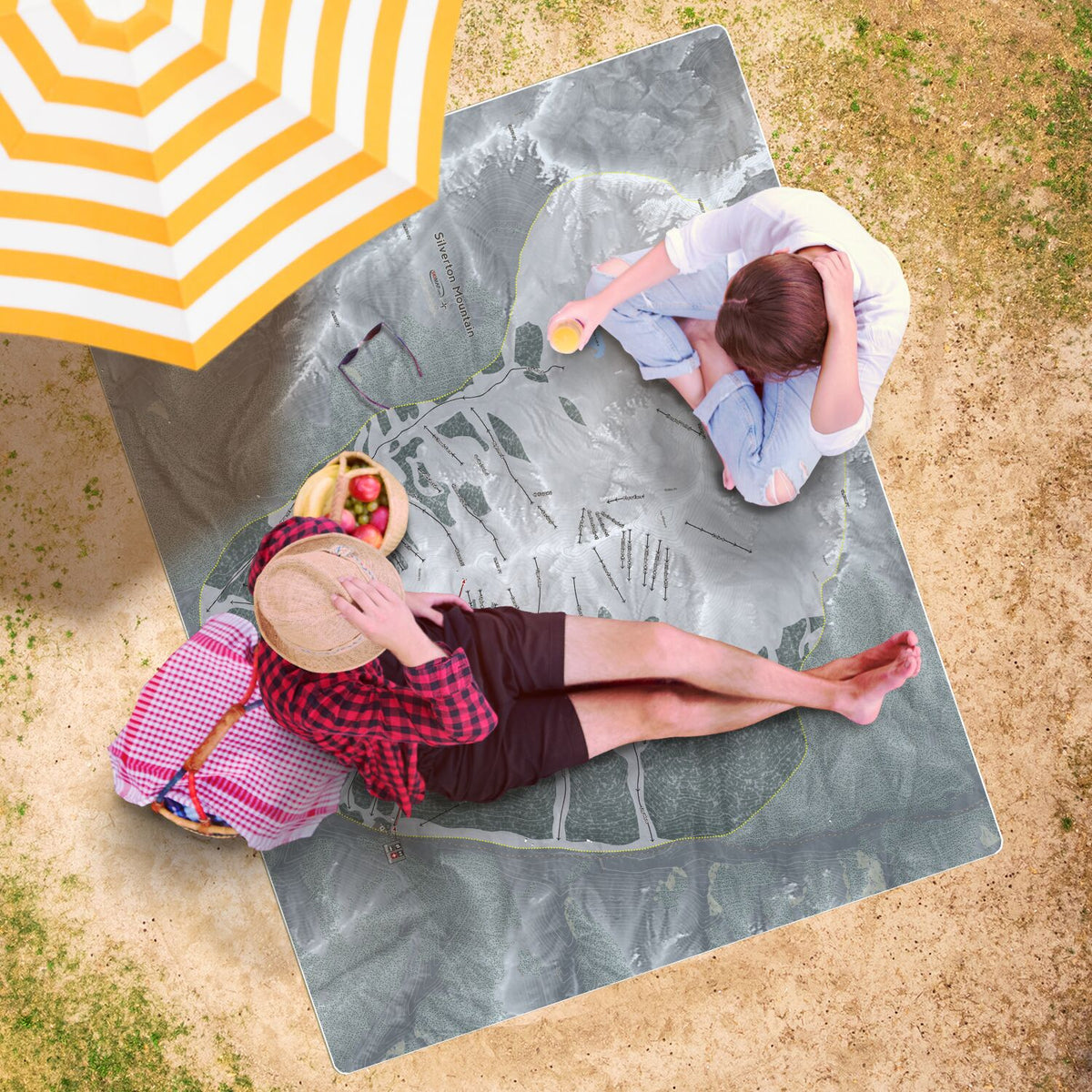 Silverton Mountain, Colorado Ski Resort Map Printed Beach Towel - Powderaddicts