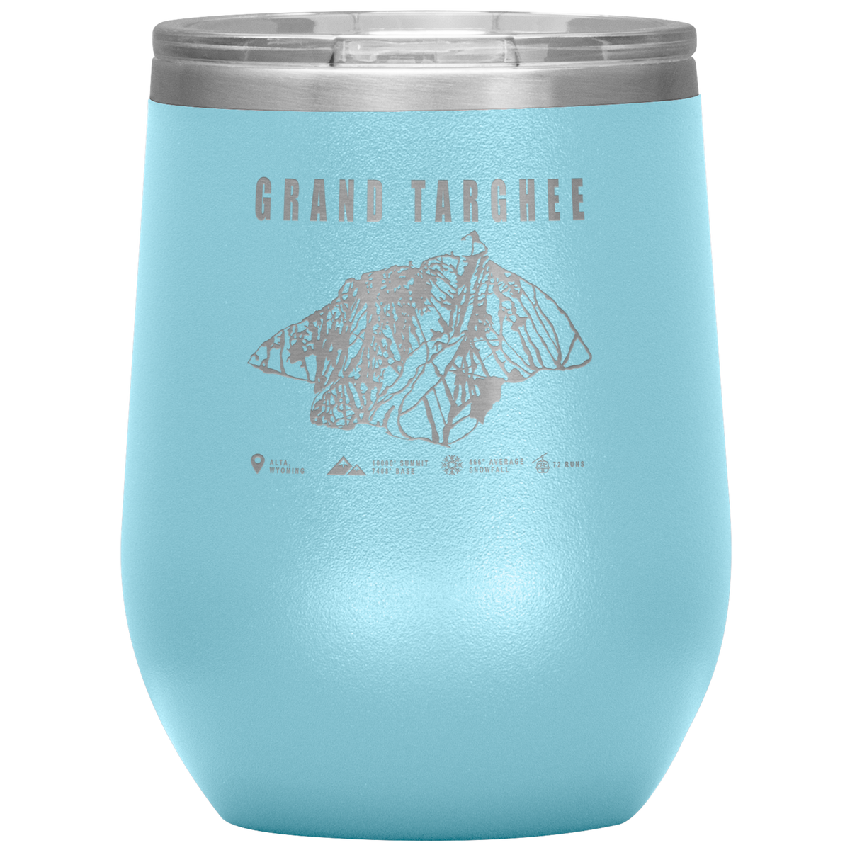 Grand Targhee Wyoming Ski Trail Map Wine 12oz Tumbler - Powderaddicts