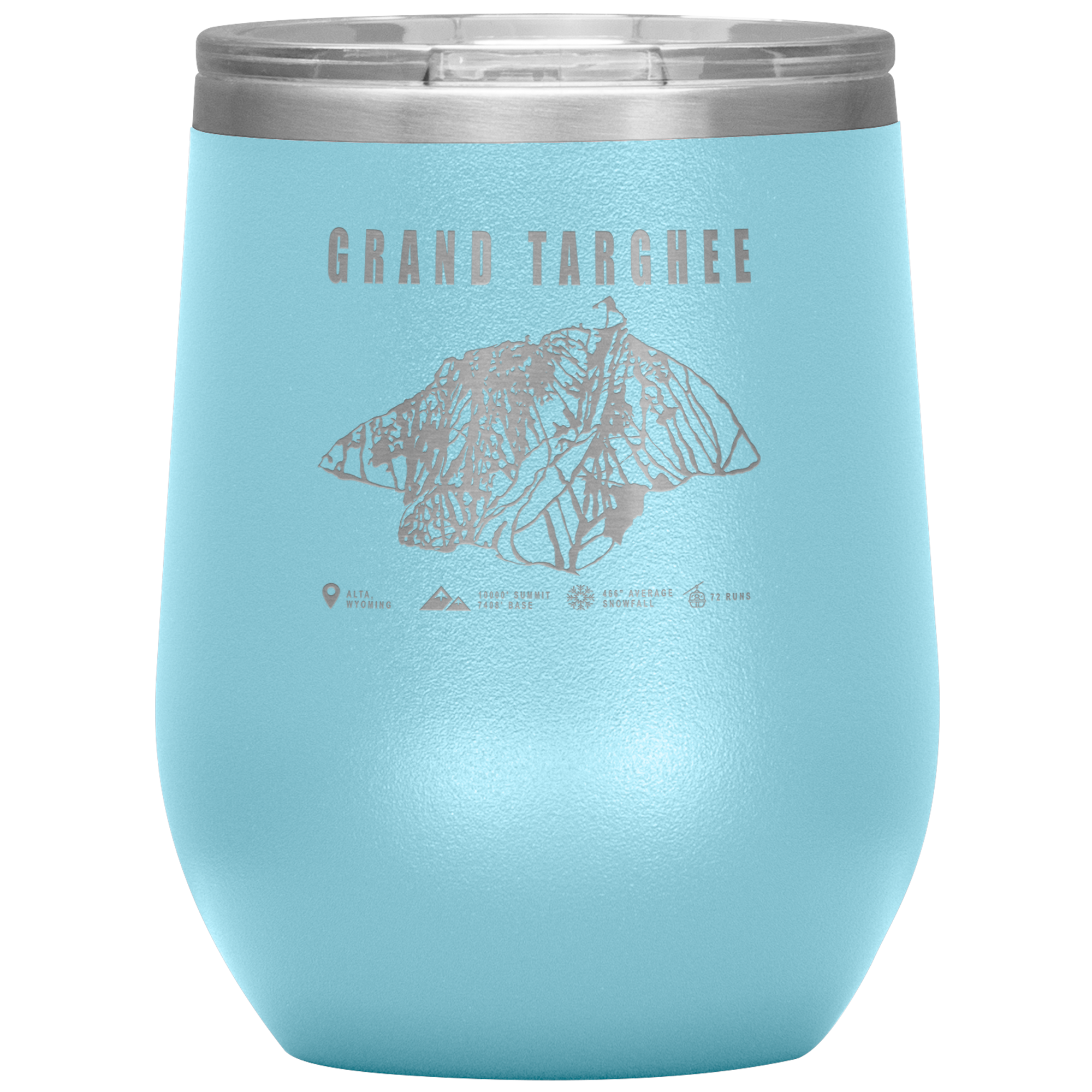 Grand Targhee Wyoming Ski Trail Map Wine 12oz Tumbler - Powderaddicts