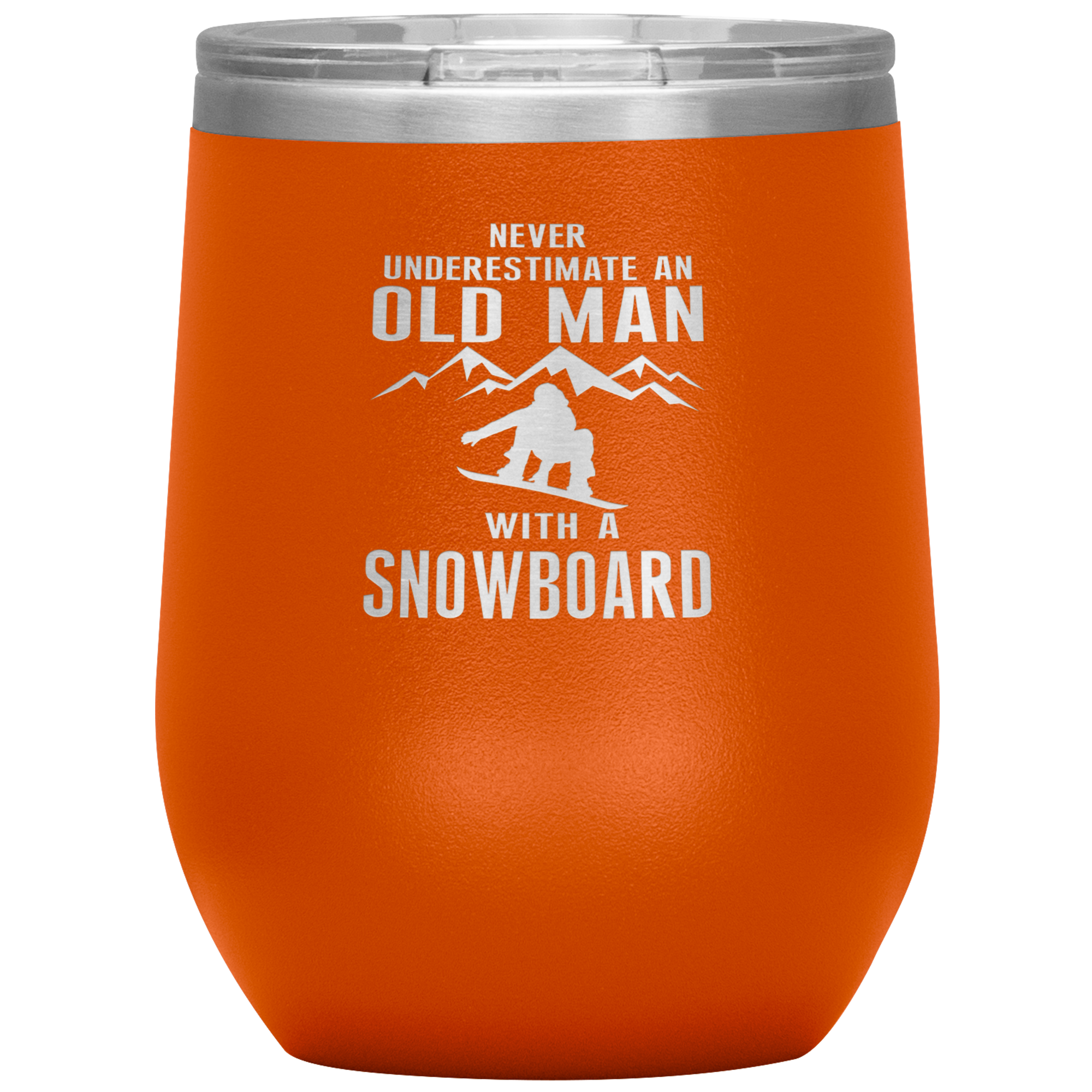 Never Underestimate An Old Man With A Snowboard 12oz Tumbler - Powderaddicts