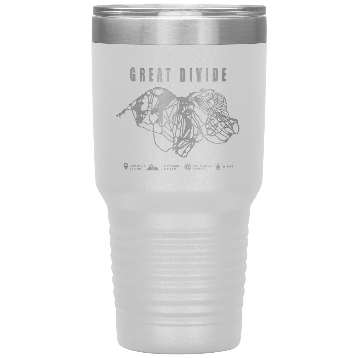 Great Divide Montana Ski Trail Map 30oz Tumbler - Powderaddicts