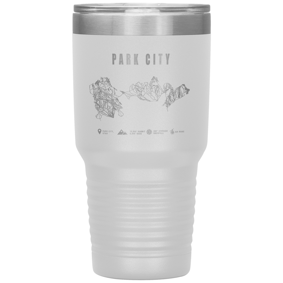 Park city,Utah Ski Trail Map 30oz Tumbler - Powderaddicts