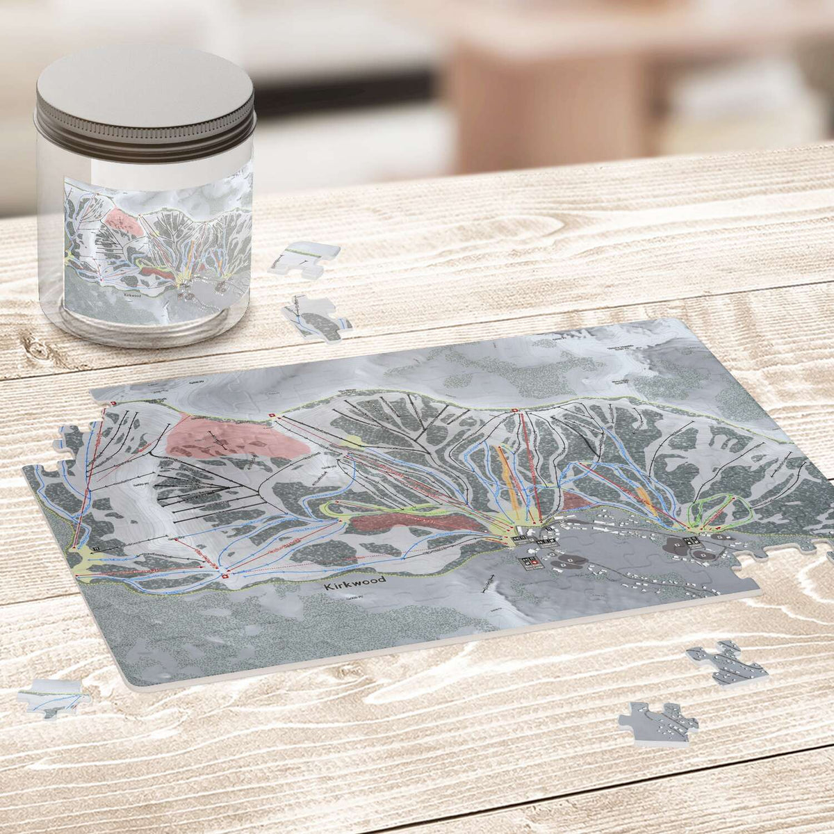 Kirkwood, California Ski Trail Map Puzzle - Powderaddicts