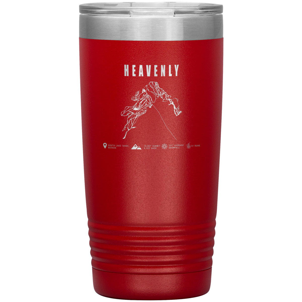 Heavenly, Nevada Ski Trail Map 20oz Tumbler - Powderaddicts