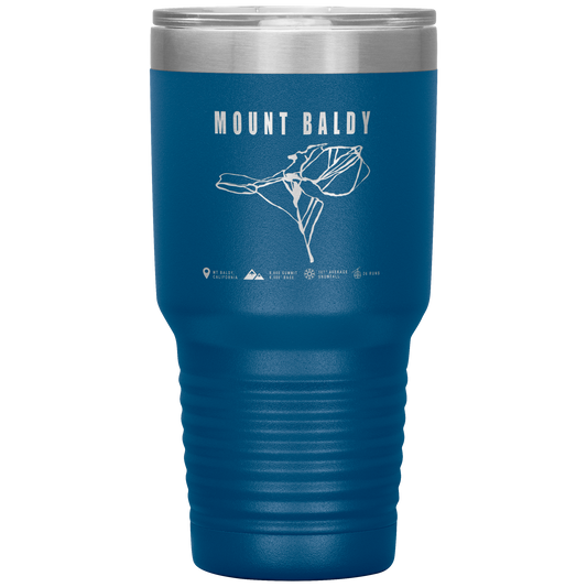 Mount Baldy, California Ski Trail Map 30oz Tumbler - Powderaddicts