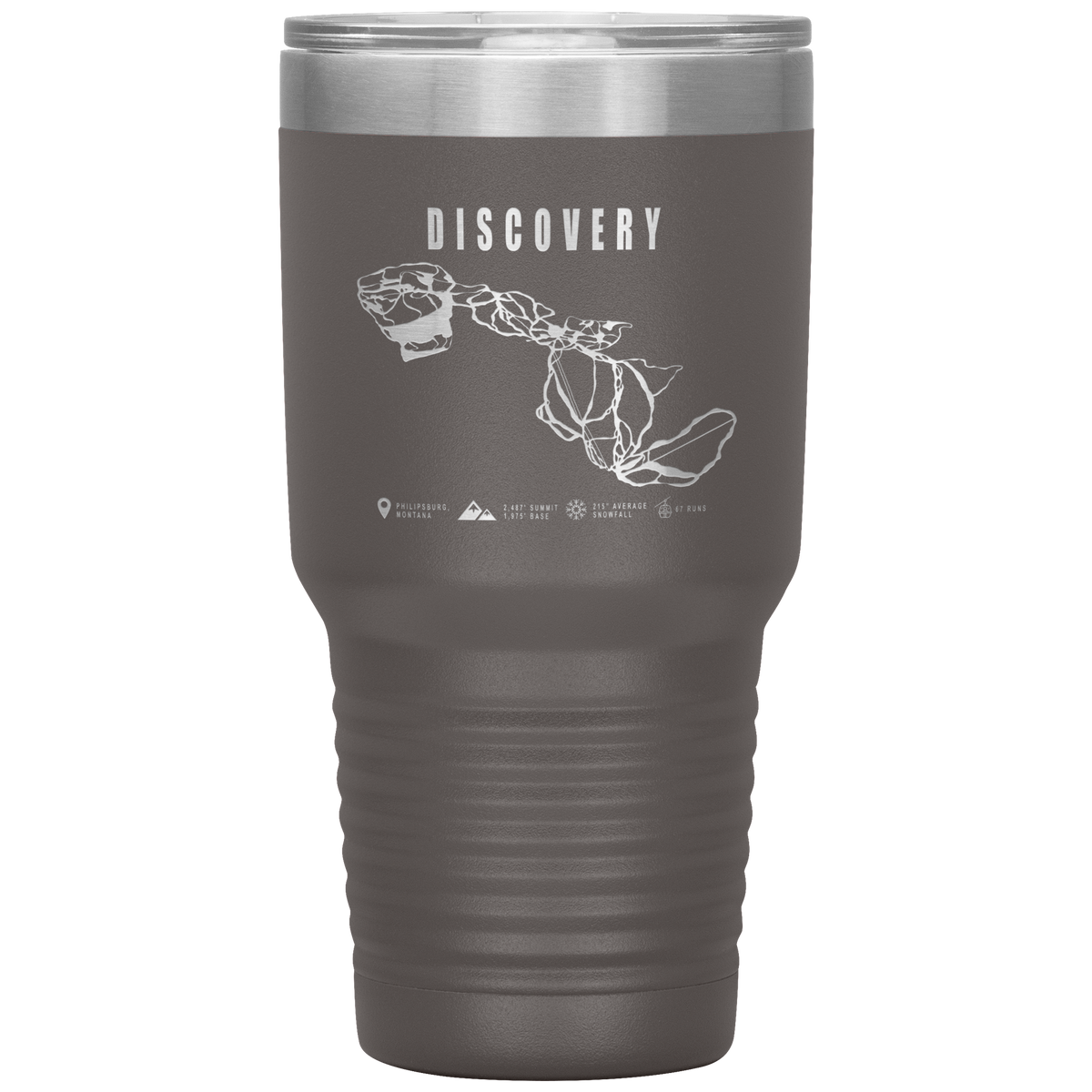 Discovery Montana Ski Trail Map 30oz Tumbler - Powderaddicts