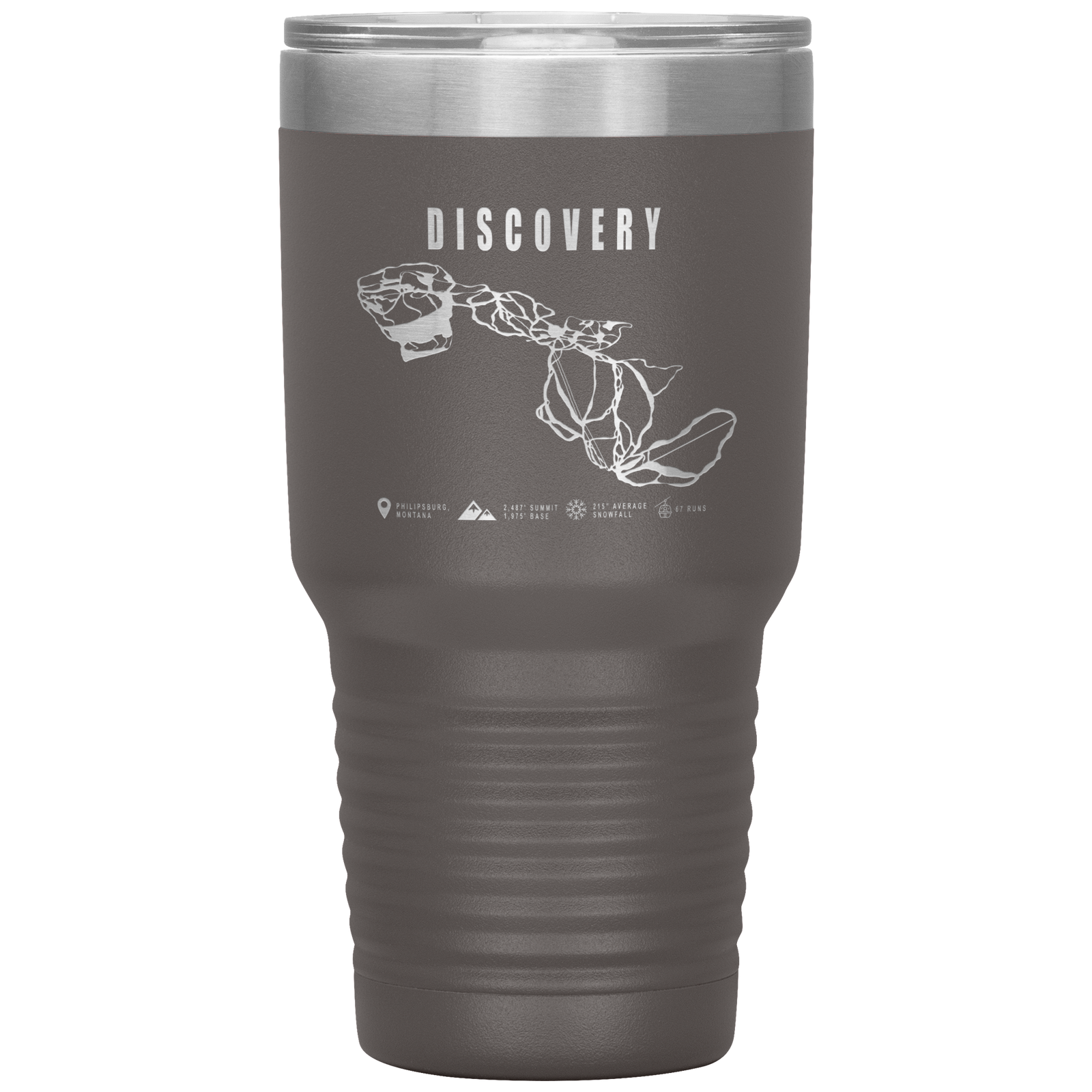 Discovery Montana Ski Trail Map 30oz Tumbler - Powderaddicts