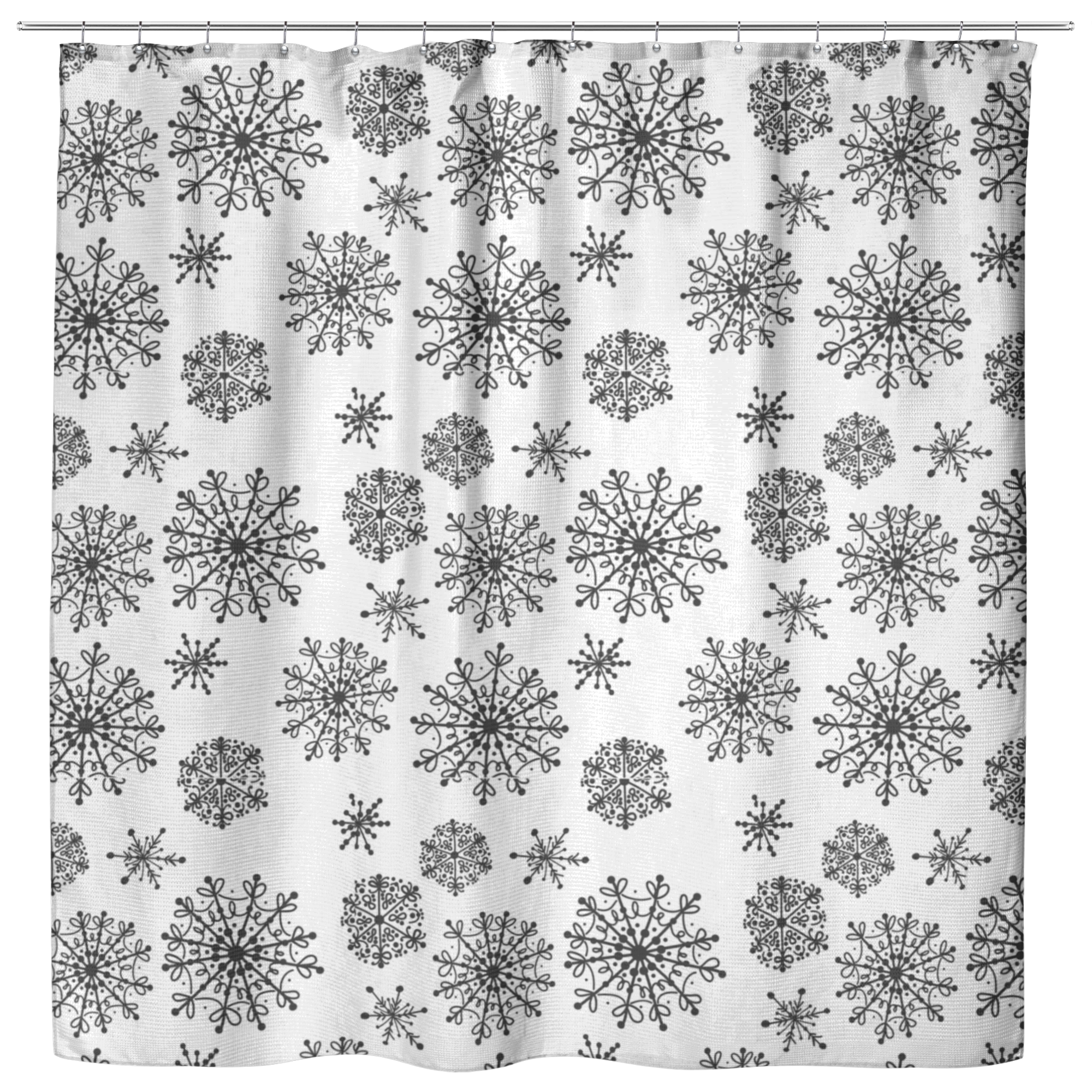 Black Snow Shower Curtains - Powderaddicts