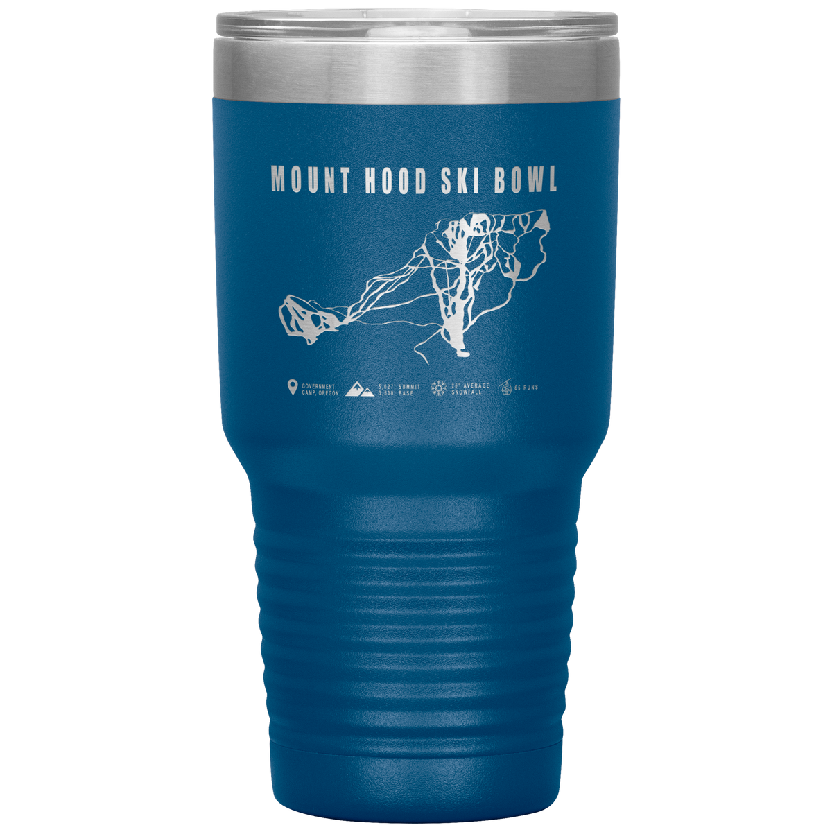 Mount Hood Ski Bowl, Oregon Ski Trail Map 30oz Tumbler - Powderaddicts
