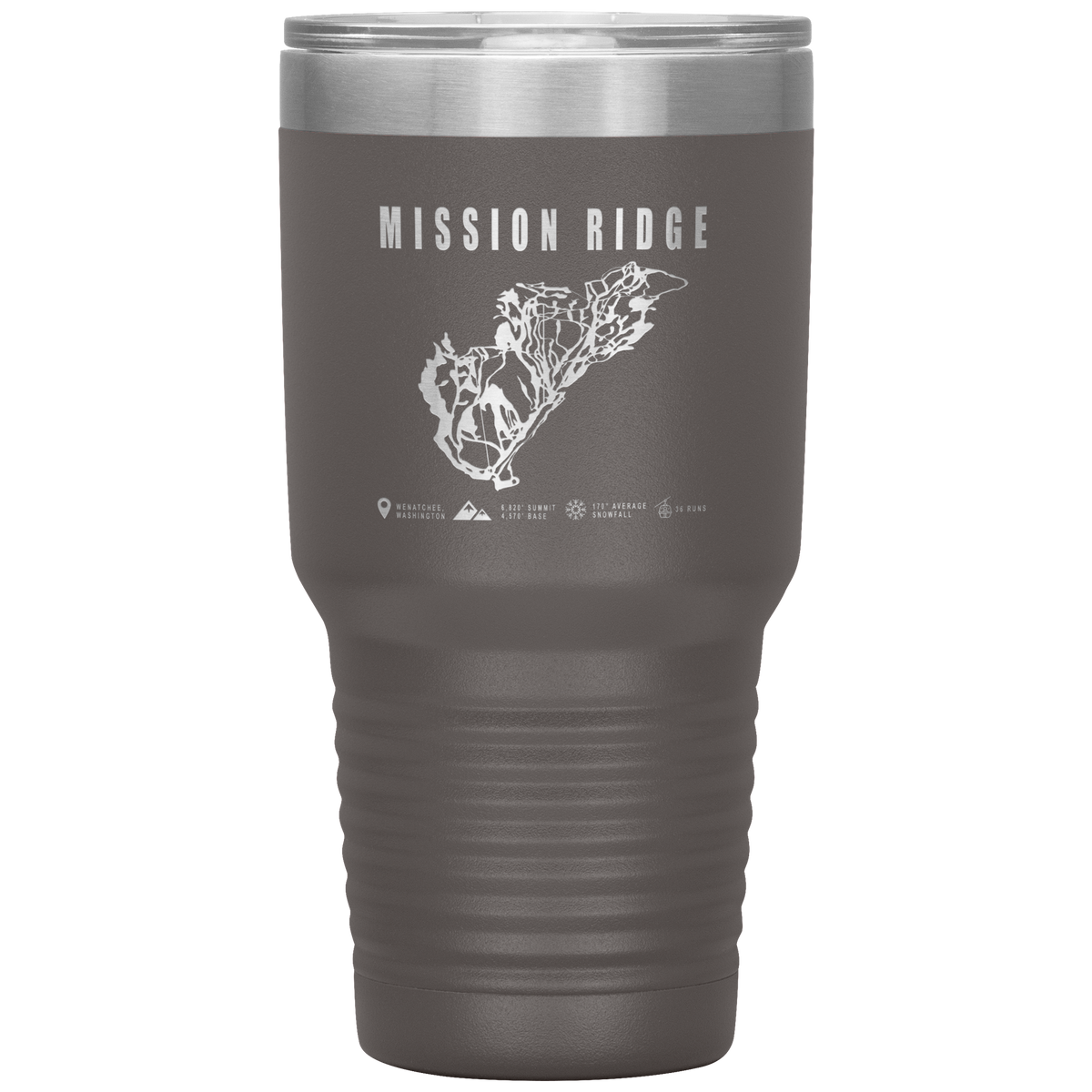 Mission Ridge, Washington Ski Trail Map 30oz Tumbler - Powderaddicts