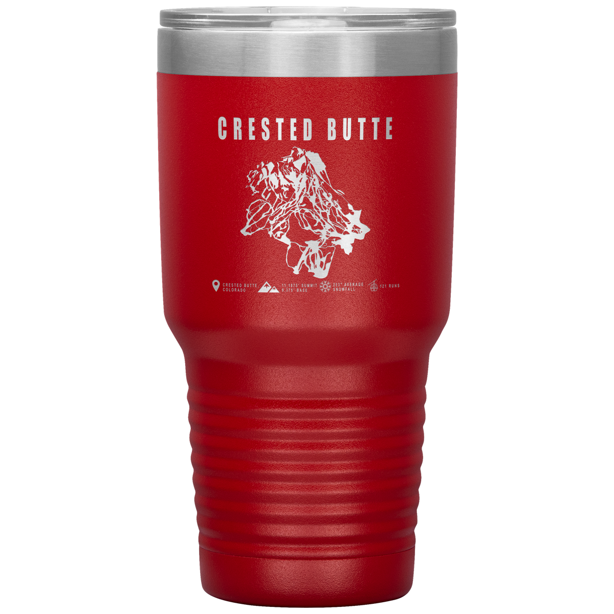 Crested Butte Colorado Ski Trail Map 30oz Tumbler - Powderaddicts