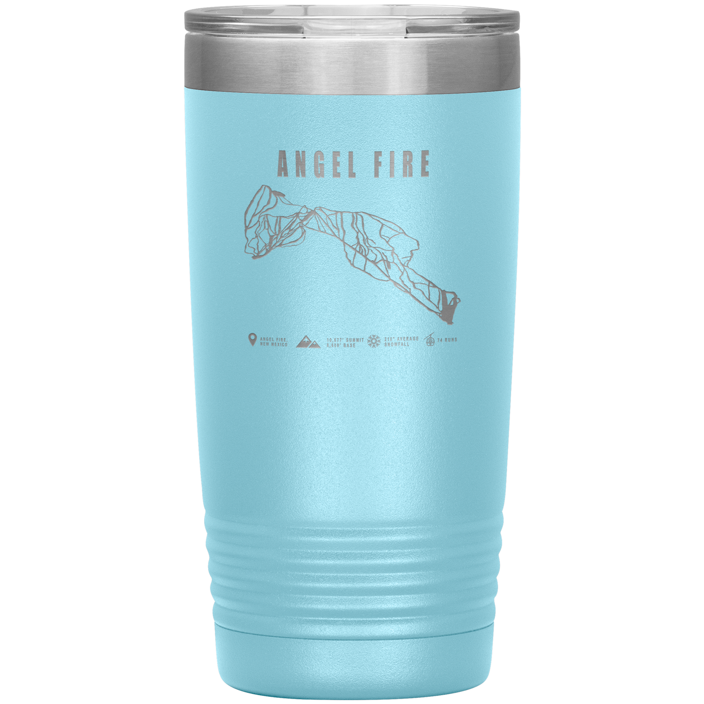 Angel Fire, New Mexico Ski Trail Map 20oz Tumbler - Powderaddicts