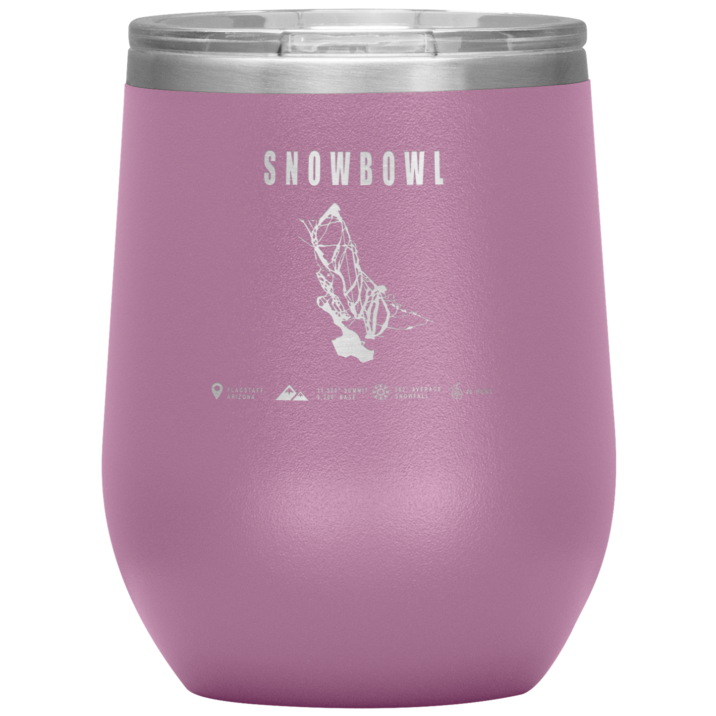 Snowbowl, Arizona Ski Trail Map Wine 12oz Tumbler - Powderaddicts