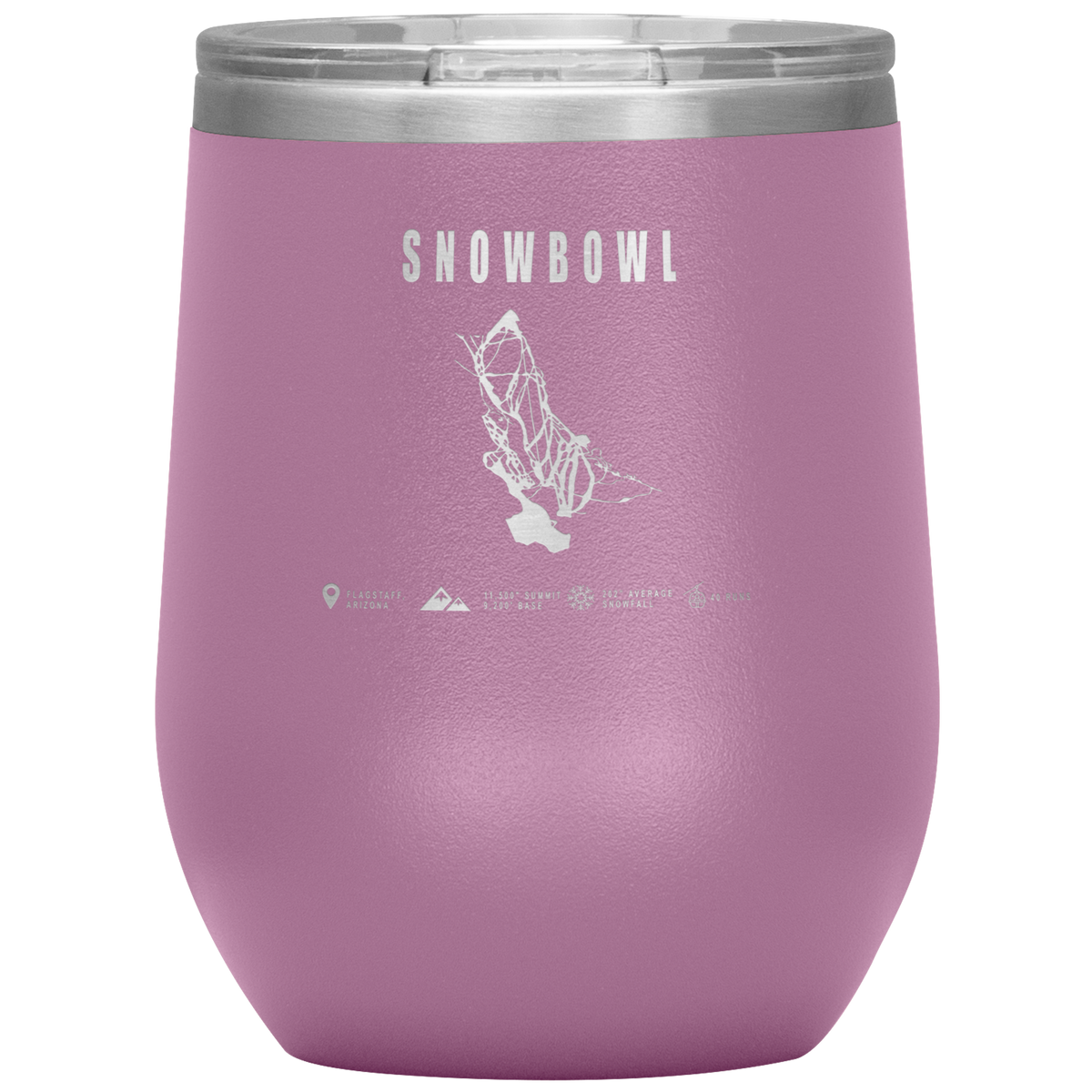 Snowbowl, Arizona Ski Trail Map Wine 12oz Tumbler - Powderaddicts