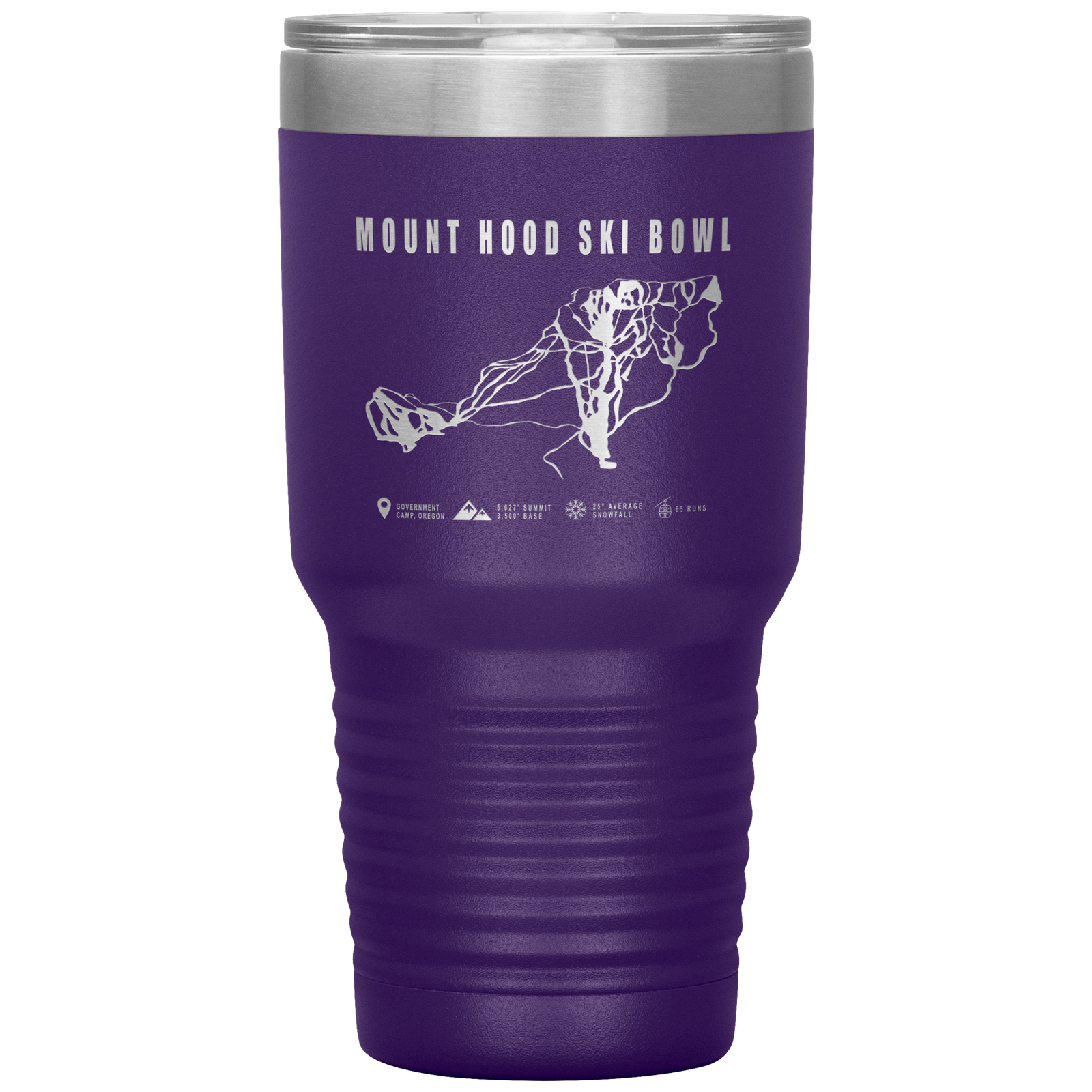 Mount Hood Ski Bowl, Oregon Ski Trail Map 30oz Tumbler - Powderaddicts