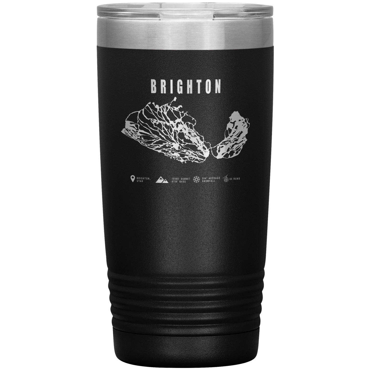 Brighton,Utah Ski Trail Map 20oz Tumbler - Powderaddicts