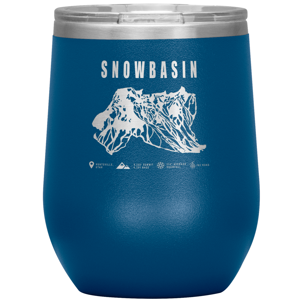 Snowbasin, Utah Ski Resort Wine 12oz Tumbler - Powderaddicts
