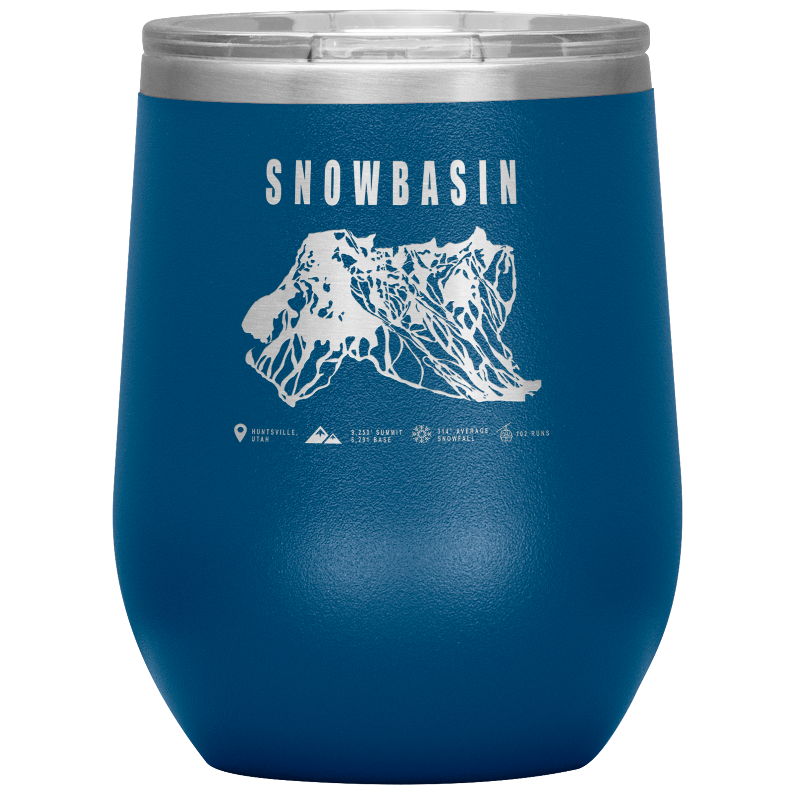 Snowbasin, Utah Ski Resort Wine 12oz Tumbler - Powderaddicts