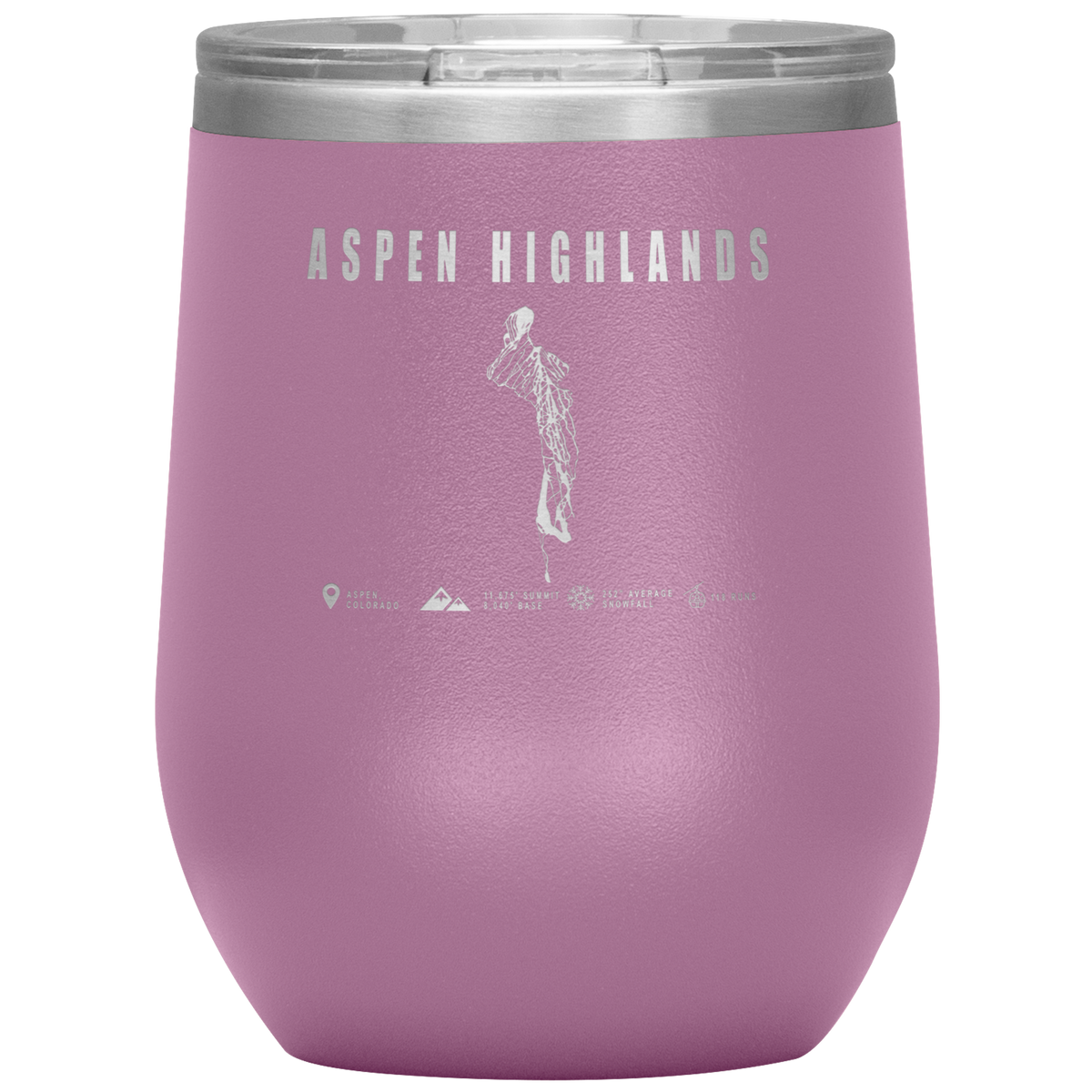 Aspen Highlands,Colorado Ski Resort Wine 12 oz Tumbler - Powderaddicts