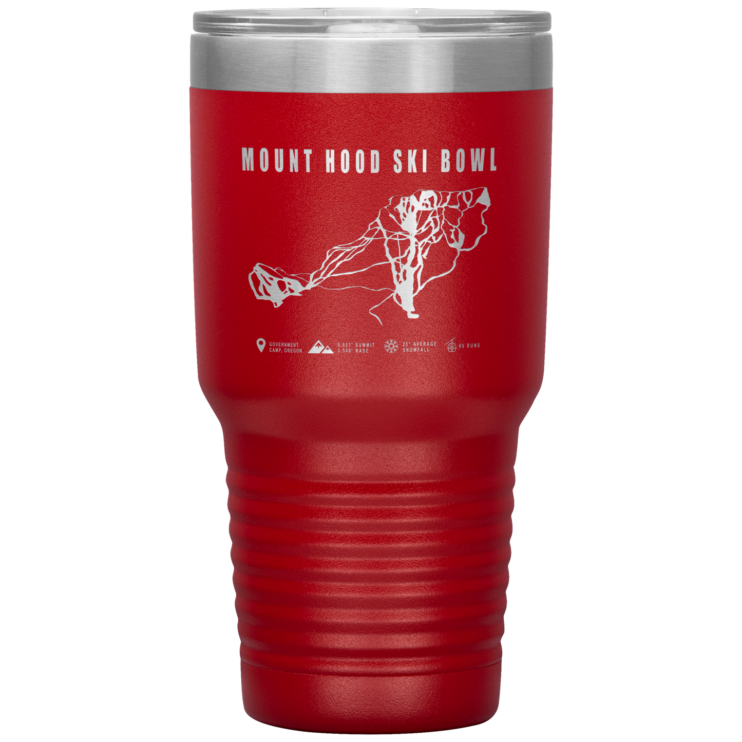 Mount Hood Ski Bowl, Oregon Ski Trail Map 30oz Tumbler - Powderaddicts