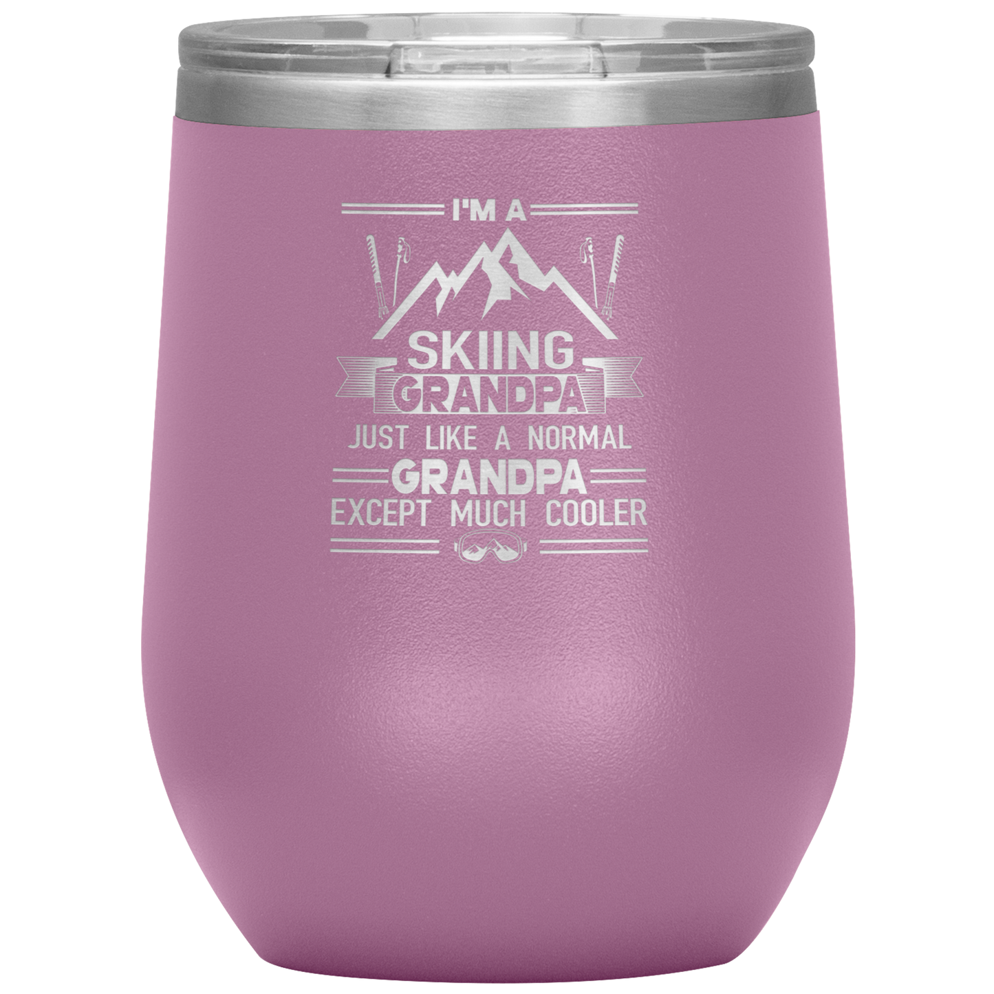 I'm A Skiing Grandpa Wine 12oz Tumbler - Powderaddicts