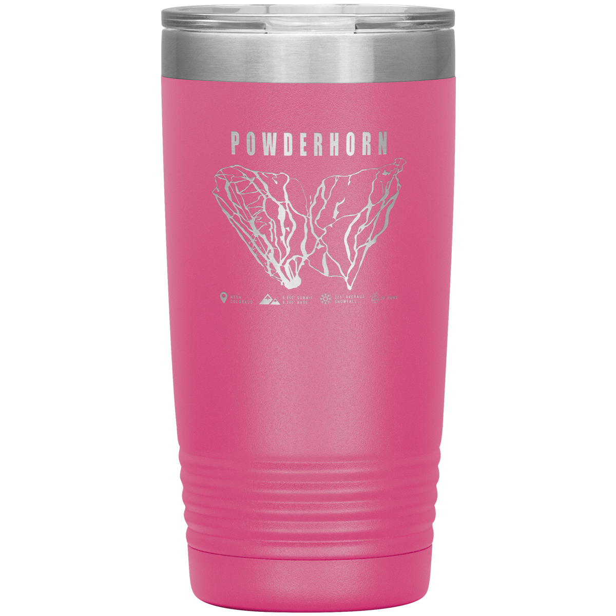 Powderhorn Colorado Ski Trail Map 20oz Tumbler - Powderaddicts