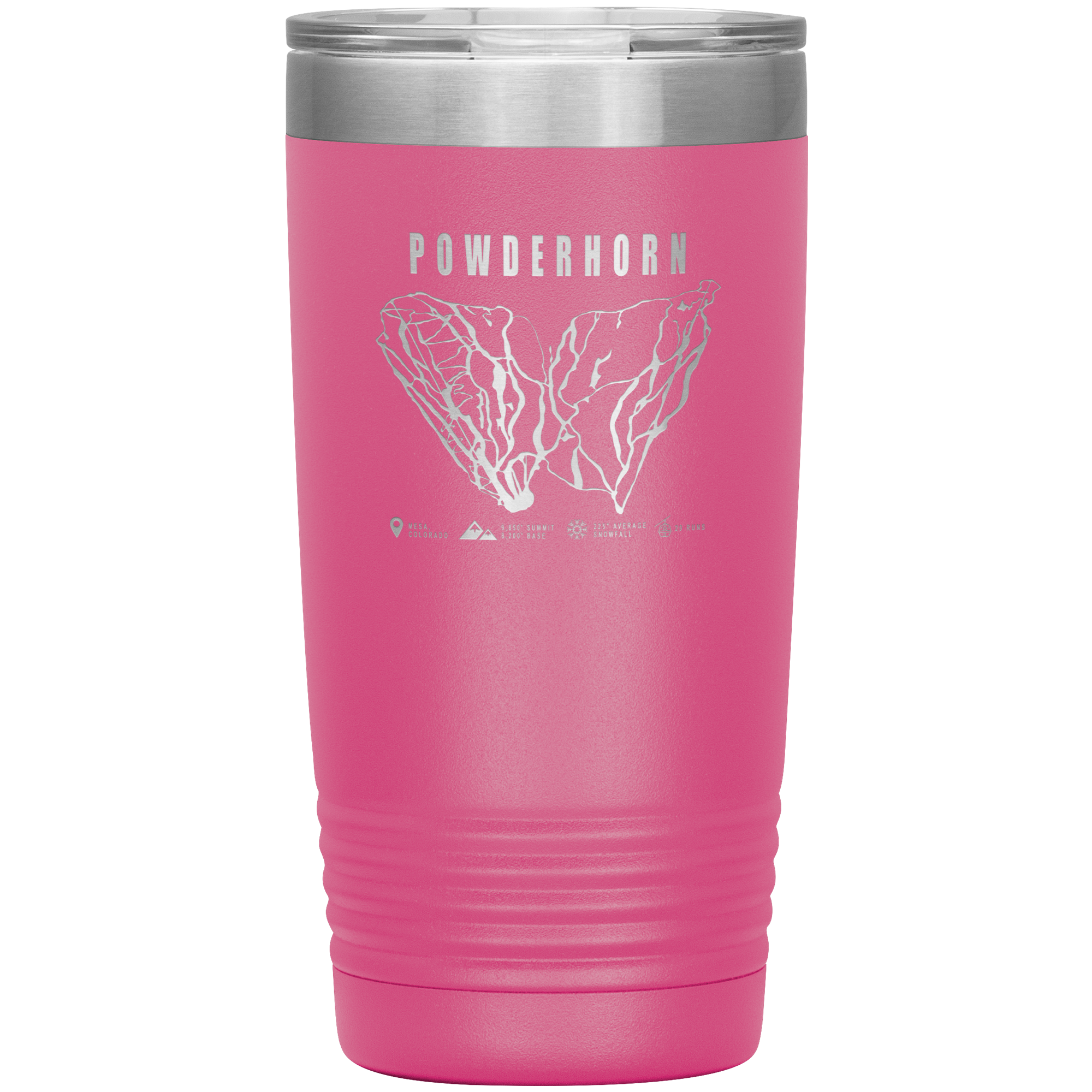 Powderhorn Colorado Ski Trail Map 20oz Tumbler - Powderaddicts