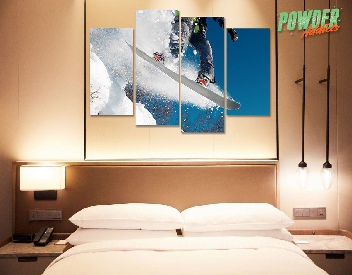 Snowboarder&#39;s Jump 4 Piece Canvas - Powderaddicts
