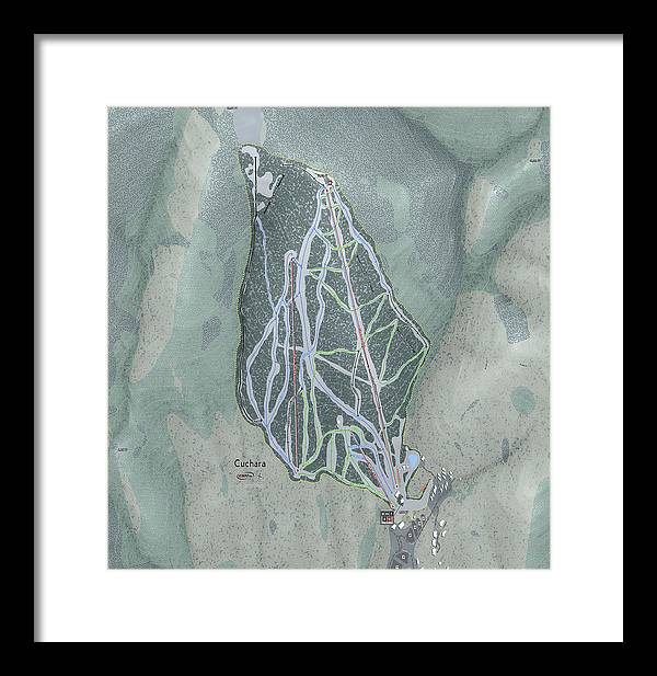 Cuchara Ski Trail Map - Framed Print - Powderaddicts