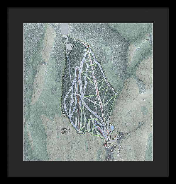 Cuchara Ski Trail Map - Framed Print - Powderaddicts
