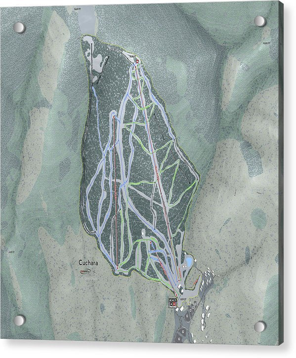Cuchara Ski Trail Map - Acrylic Print - Powderaddicts