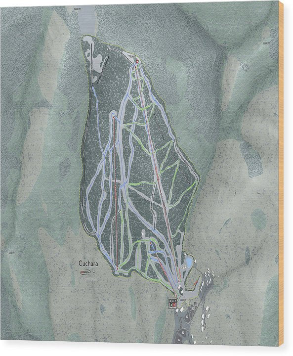 Cuchara Ski Trail Map - Wood Print - Powderaddicts