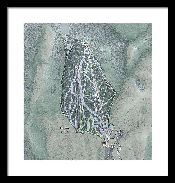 Cuchara Ski Trail Map - Framed Print - Powderaddicts