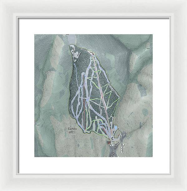 Cuchara Ski Trail Map - Framed Print - Powderaddicts