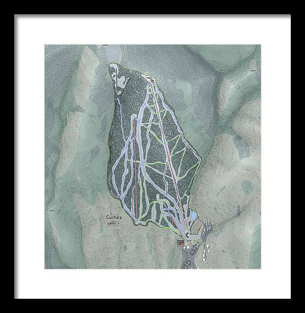 Cuchara Ski Trail Map - Framed Print - Powderaddicts