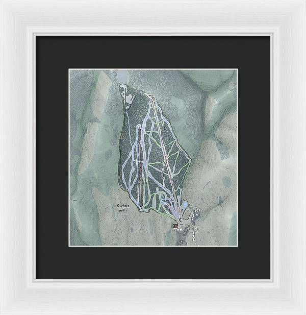 Cuchara Ski Trail Map - Framed Print - Powderaddicts