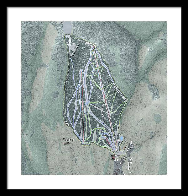Cuchara Ski Trail Map - Framed Print - Powderaddicts
