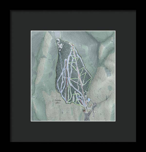 Cuchara Ski Trail Map - Framed Print - Powderaddicts