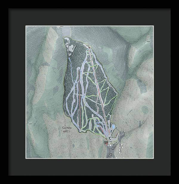 Cuchara Ski Trail Map - Framed Print - Powderaddicts