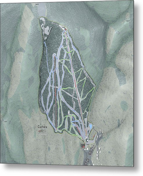 Cuchara Ski Trail Map - Metal Print - Powderaddicts