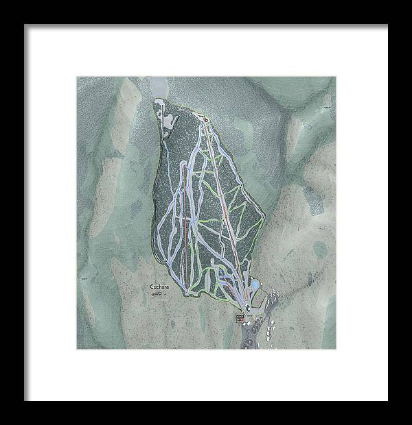 Cuchara Ski Trail Map - Framed Print - Powderaddicts