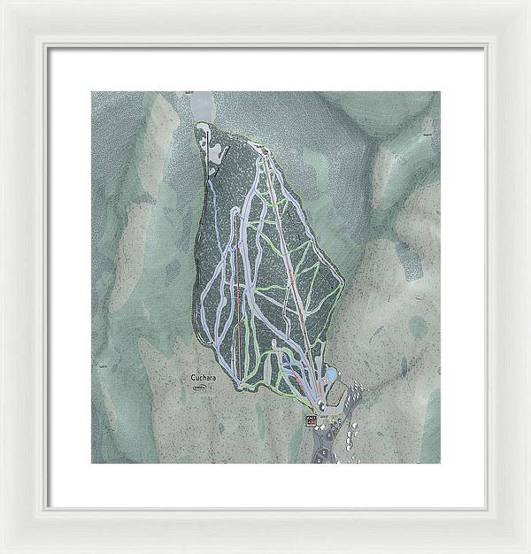 Cuchara Ski Trail Map - Framed Print - Powderaddicts