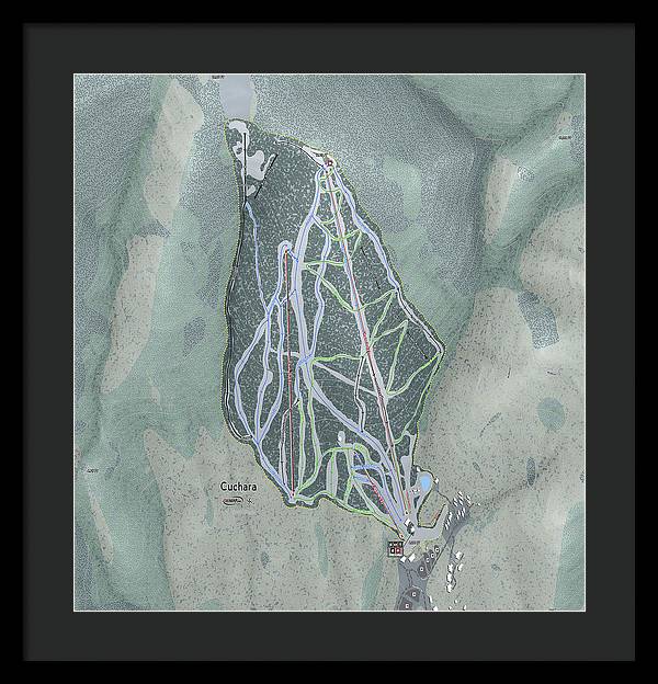 Cuchara Ski Trail Map - Framed Print - Powderaddicts