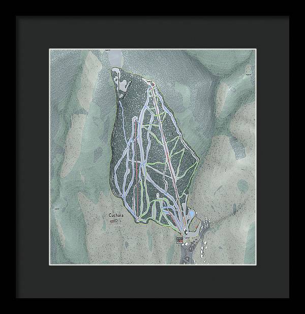 Cuchara Ski Trail Map - Framed Print - Powderaddicts