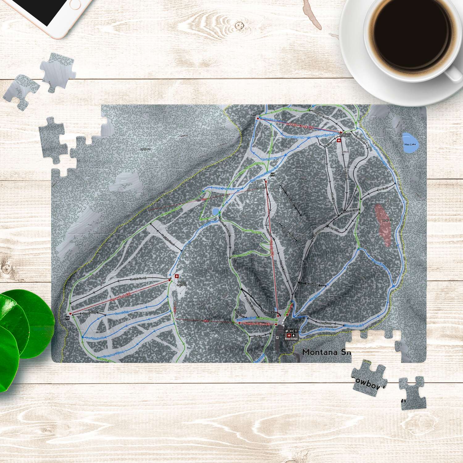 Montana Snowbowl Montana Ski Trail Map Puzzle - Powderaddicts