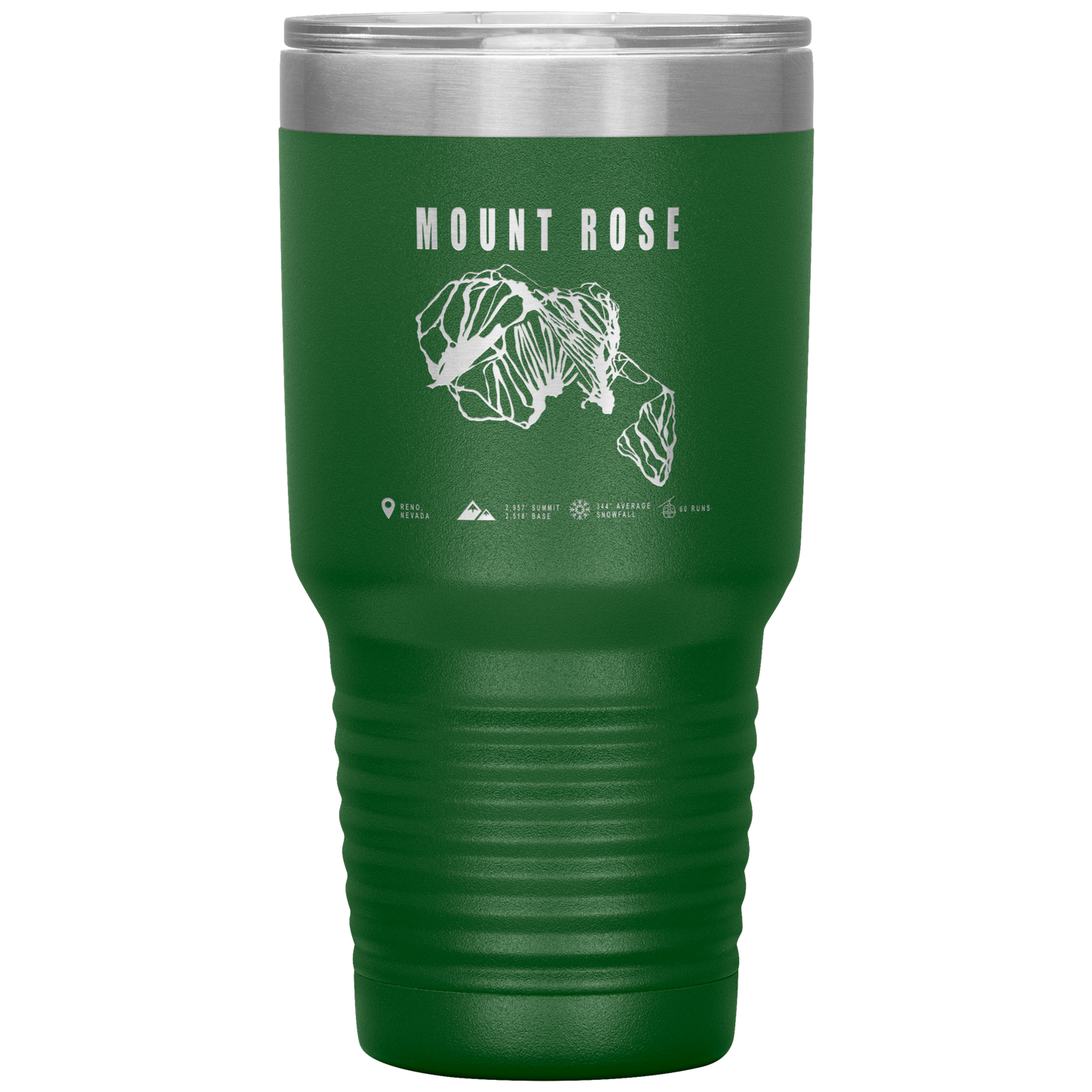 Mount Rose, Nevada Ski Trail Map 30oz Tumbler - Powderaddicts