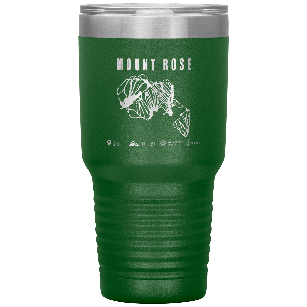 Mount Rose, Nevada Ski Trail Map 30oz Tumbler - Powderaddicts