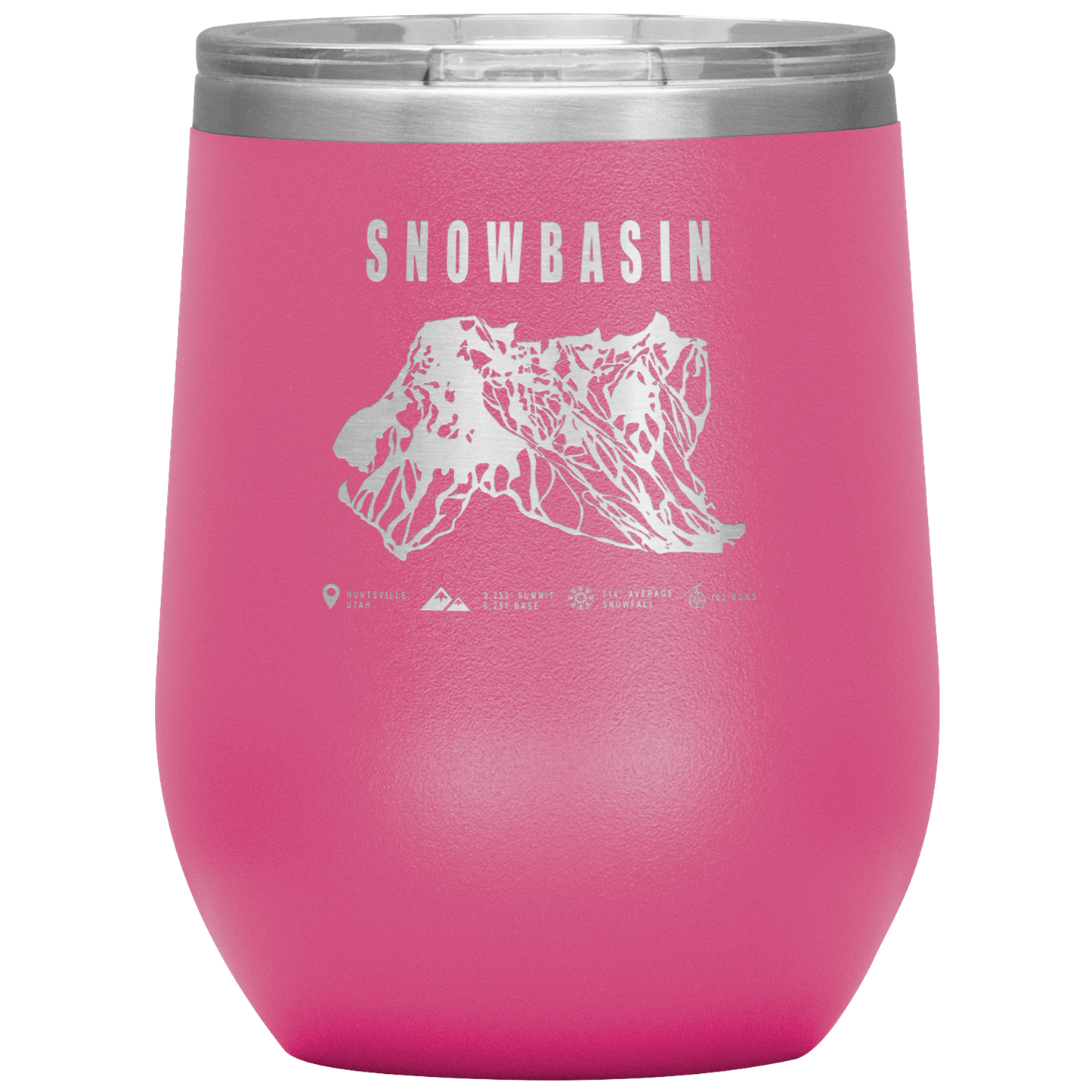 Snowbasin, Utah Ski Resort Wine 12oz Tumbler - Powderaddicts