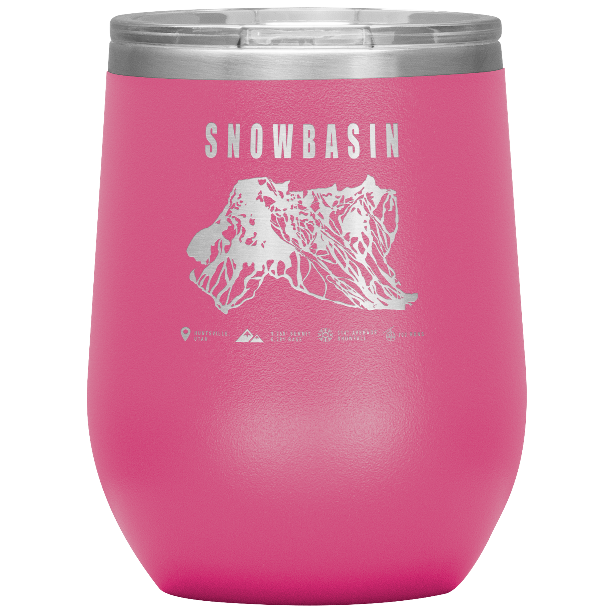 Snowbasin, Utah Ski Resort Wine 12oz Tumbler - Powderaddicts